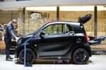 A Smart EQ fortwo compact electric automobile.