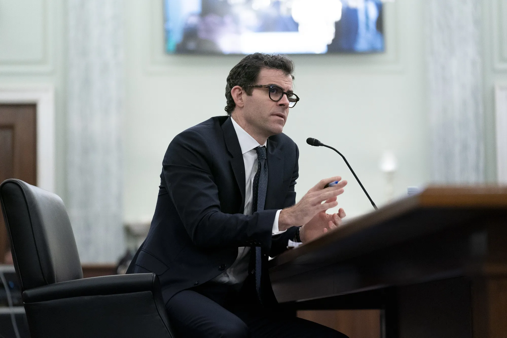 Adam Mosseri&nbsp;speaks during a Senate&nbsp;hearing in Washington, D.C.,&nbsp;on Dec. 8.