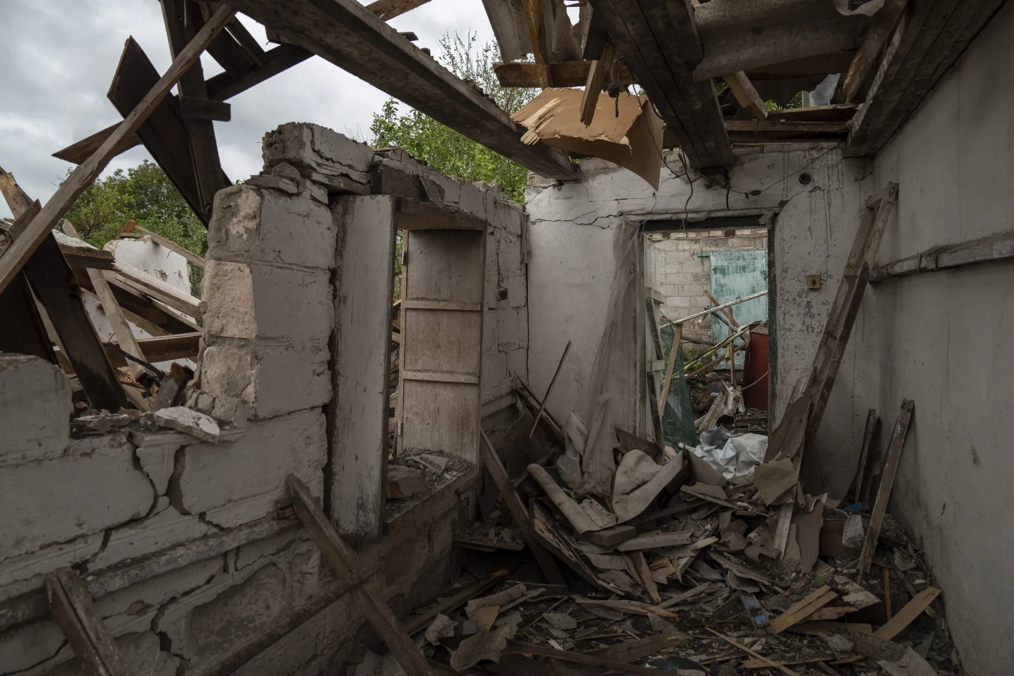 A view of the destruction after a Russian shelling&nbsp;in Kramatorsk, Donetsk Oblast, Ukraine.