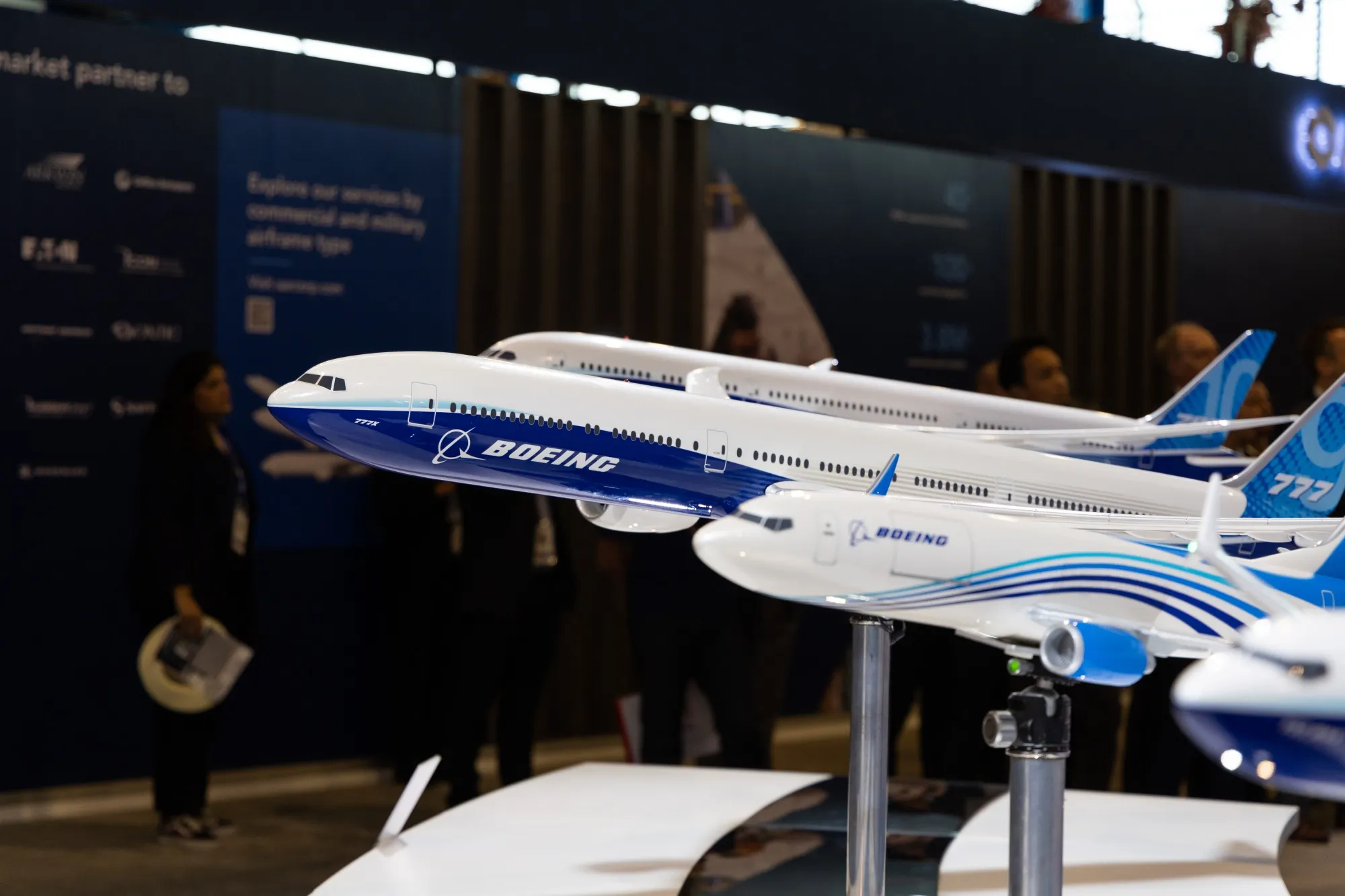 Models of Boeing&nbsp;aircrafts during the 2024 Singapore Airshow.
