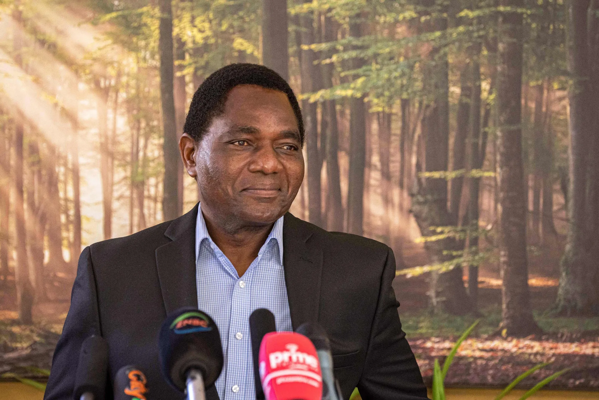 Hakainde Hichilema in Lusaka, on Aug. 16.