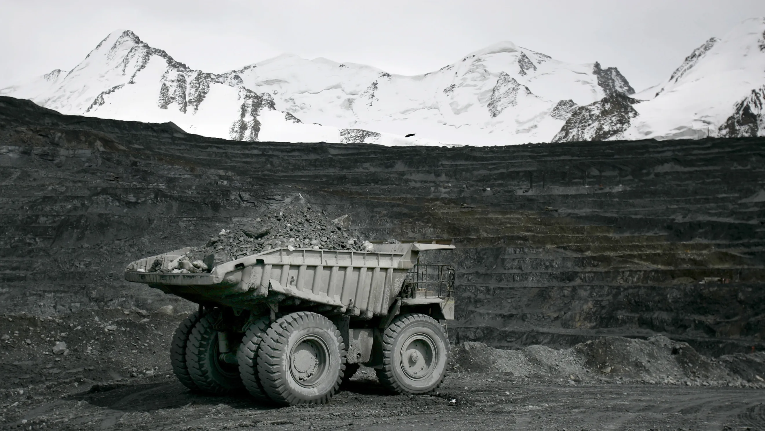 A truck loaded with gold ore at the Kumtor mine&nbsp;in Kyrgyzstan.