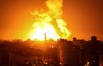 Fires are seen following an Israeli airstrike in Gaza city, on July 16.