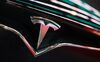 The Tesla Inc. logo is seen on the grille of a Model X electric vehicle at the Moscow Tesla Club in Moscow.