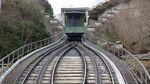 Fribourg's funicular makes its descent to Basse-Ville. 