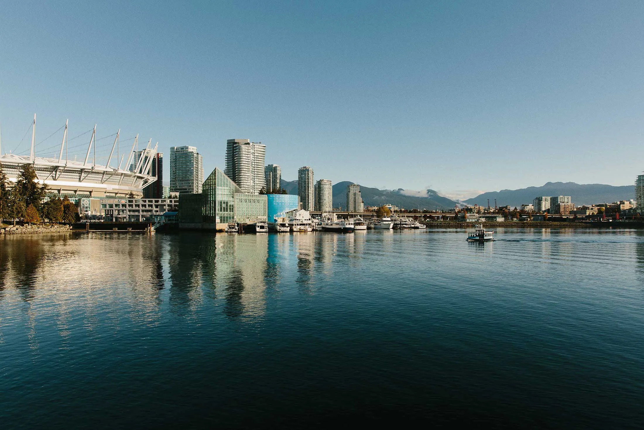 Morning view from False Creek in Vancouver.