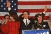 WASHINGTON, D.C. - MARCH 13: Politician Gary Hart and wife Lee Hart attend Gary Hart Campaign Rally on March 13, 1984 in Washington, D.C. *** Local Caption *** Gary Hart;Lee Hart
