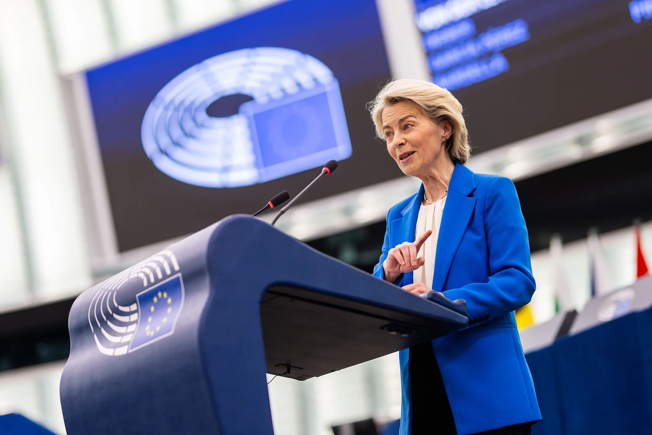 Ursula von der Leyen in Strasbourg, on Jan. 21.