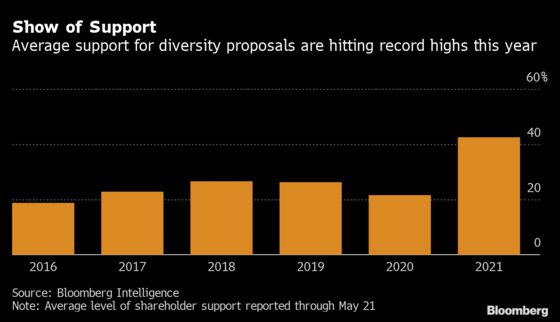Shareholders Score Records on Corporate Diversity Push in 2021