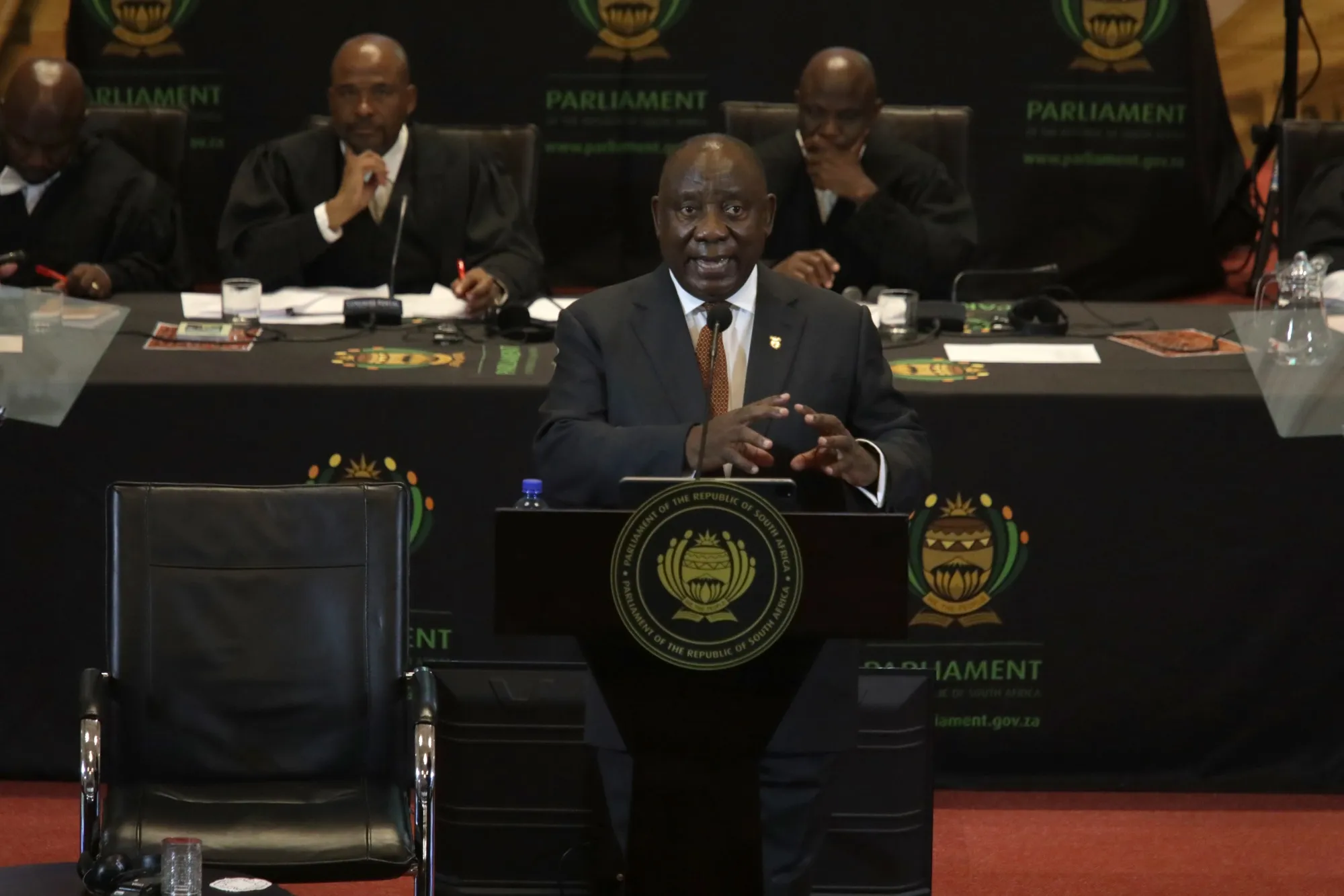 South African President Cyril Ramaphosa in Cape Town on Feb. 9.