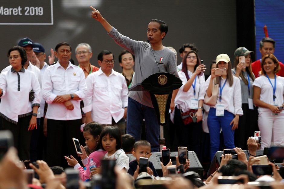 Indonesia's President Joko Widodo speaks at the first-phase launch of Jakarta's Mass Rapid Transit (MRT) in March.