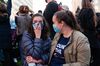 Demonstrators react as CNN announces that Joe Biden has enough electoral college votes to win during a Protect the Results rally in McPherson Square during the 2020 Presidential election in Washington, D.C., U.S..