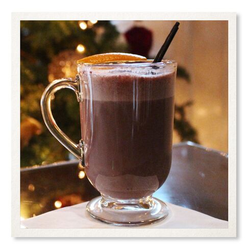 Spiked Hot Chocolate with Green Chartreuse and orange peel at the Restaurant at Mr. C.