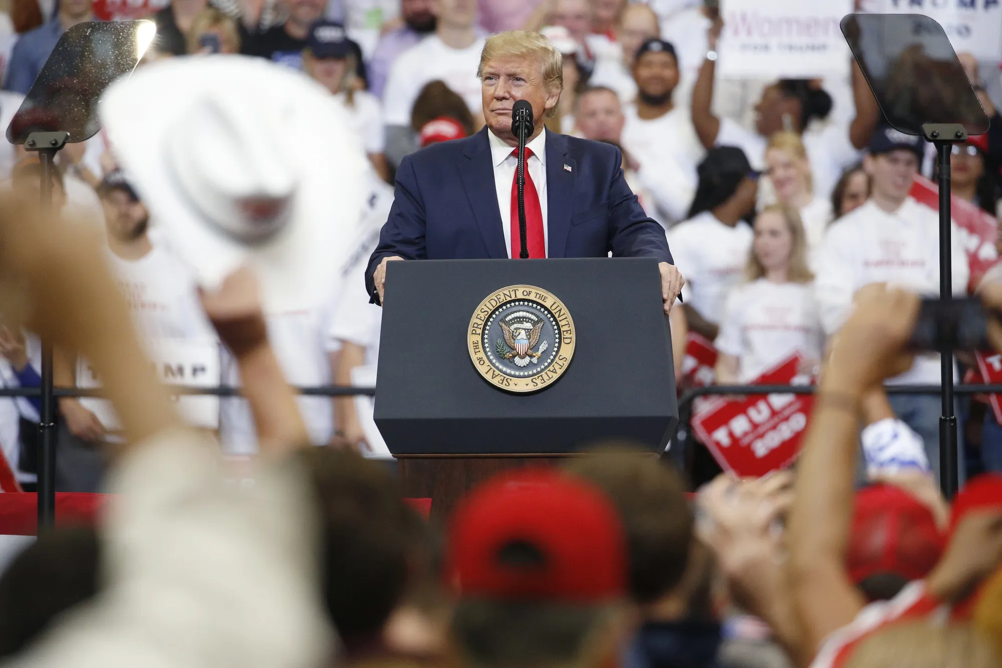 President Donald Trump pauses while speaking during a rally in Lexington, Kentucky&nbsp;on&nbsp;Nov. 4.&nbsp;