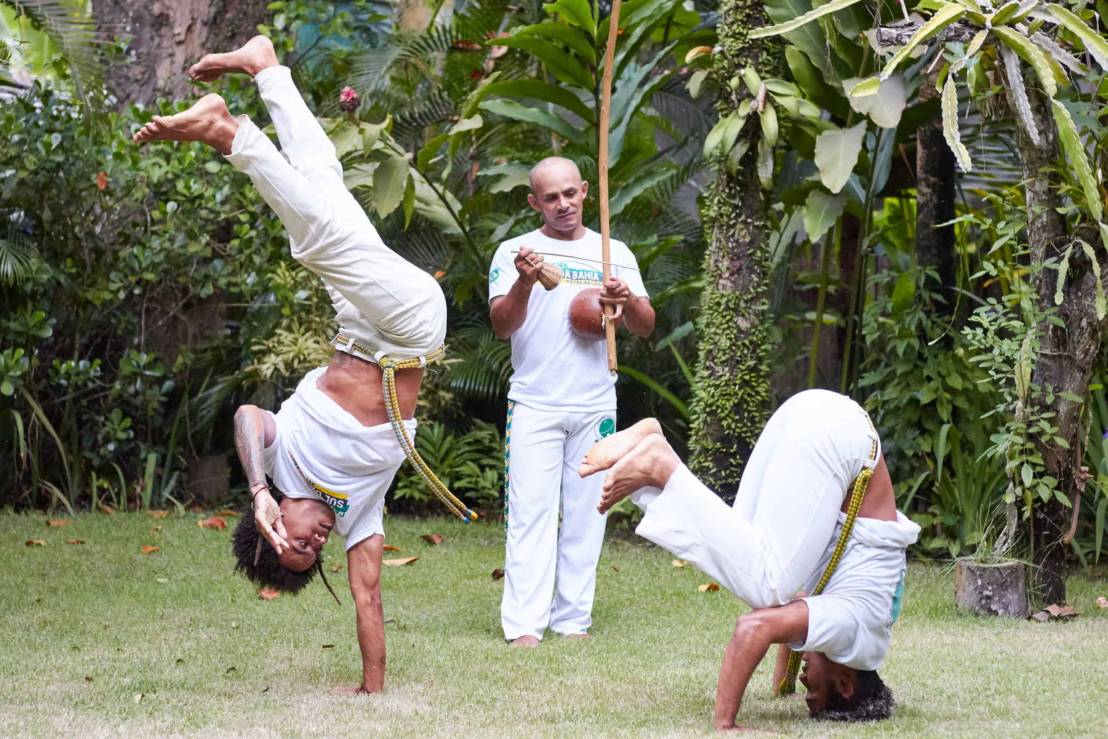 Capoeira practice at the UXUA Casa Hotel &amp; Spa in Trancoso, Brazil.