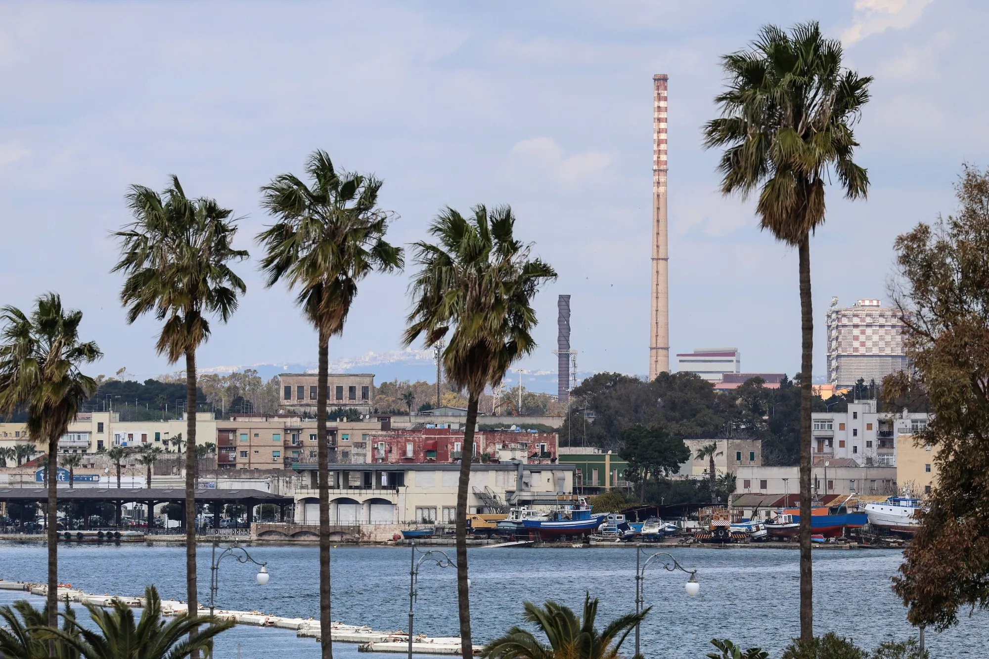 The Acciaierie d'Italia steel plant in Taranto, Italy.