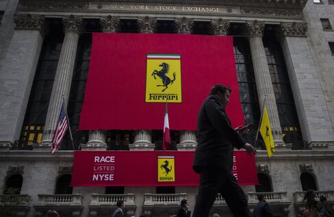 Ferrari NV signage outside the NYSE