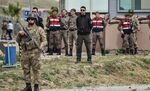 Soldiers stand guard at the entrance of the Aliaga court and prison complex, during the trial of U.S. pastor Andrew Craig Brunson, in Aliaga, Turkey, on April 16, 2018.