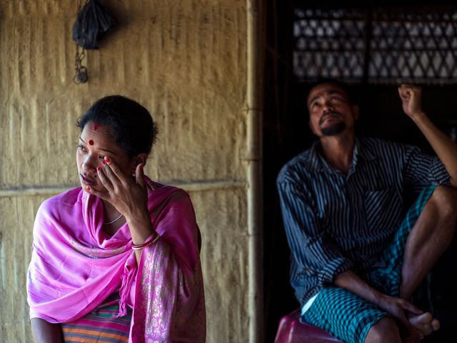 Purobi Hajong said her name has been excluded from the citizenship list during an interview at her home in Matia, Assam.