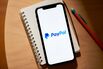 The PayPal logo on a smartphone