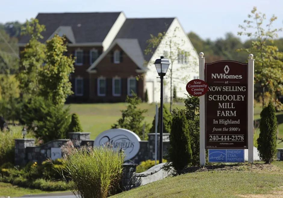 A new subdivision of high-end suburban homes in Highland, Maryland.