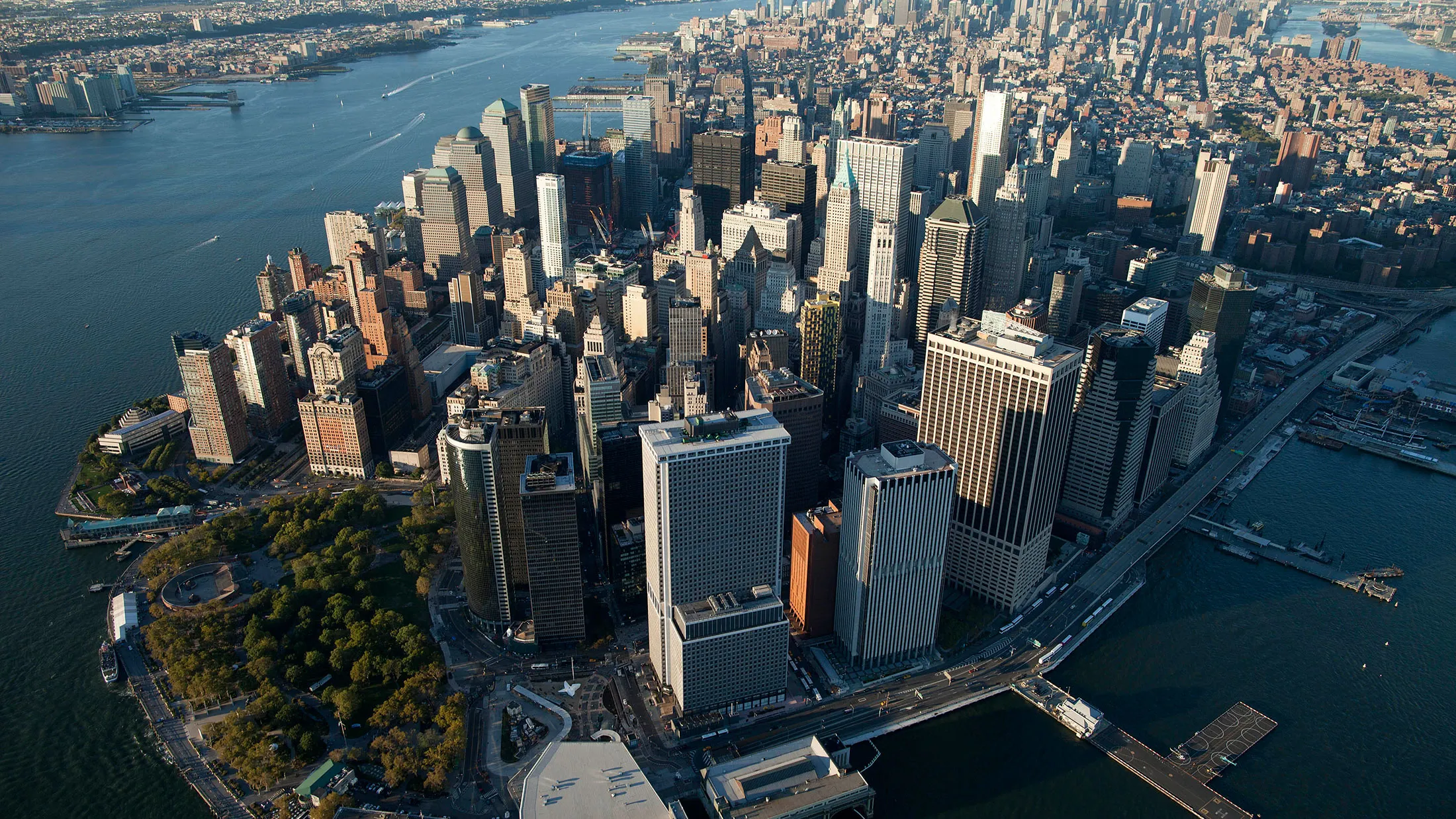 The Financial District in New York City.
