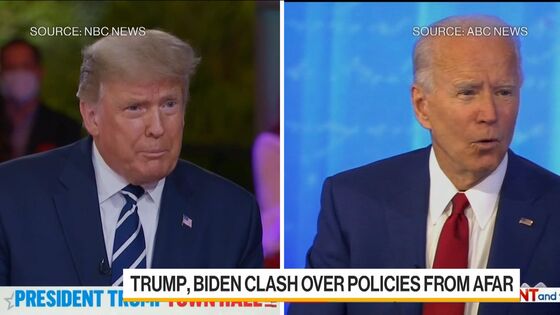Trump, Biden Clash Over Policies From Afar in Dueling Town Halls