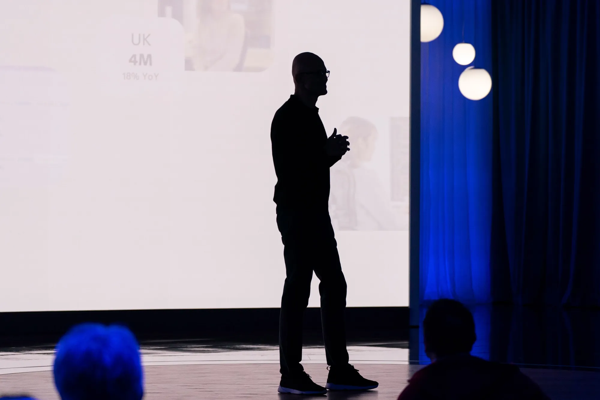 Microsoft CEO Satya Nadella at an event at Microsoft headquarters in Redmond, Washington, on April 4, 2025.