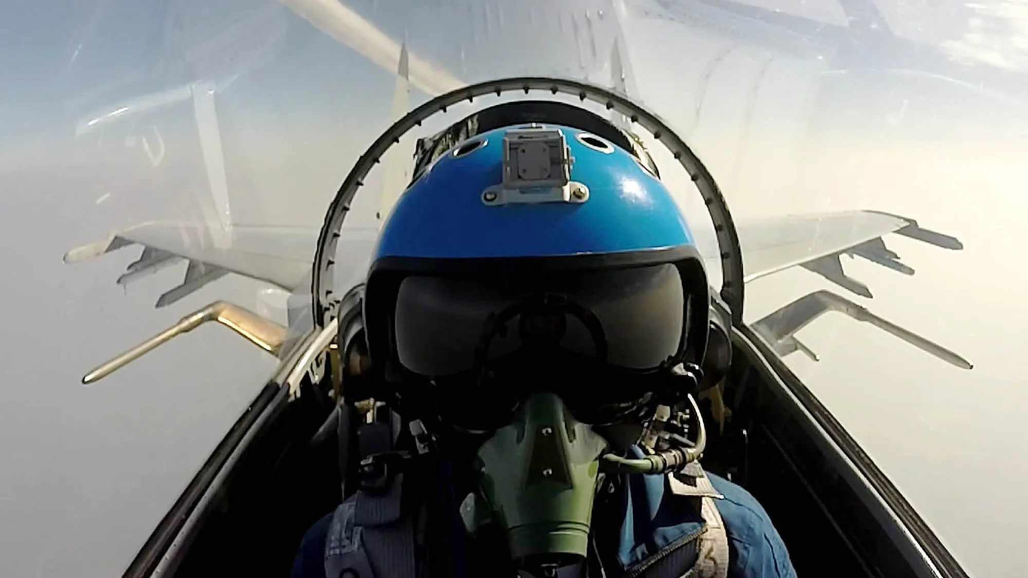 A Chinese jet fighter during a military drill in the South China Sea.
