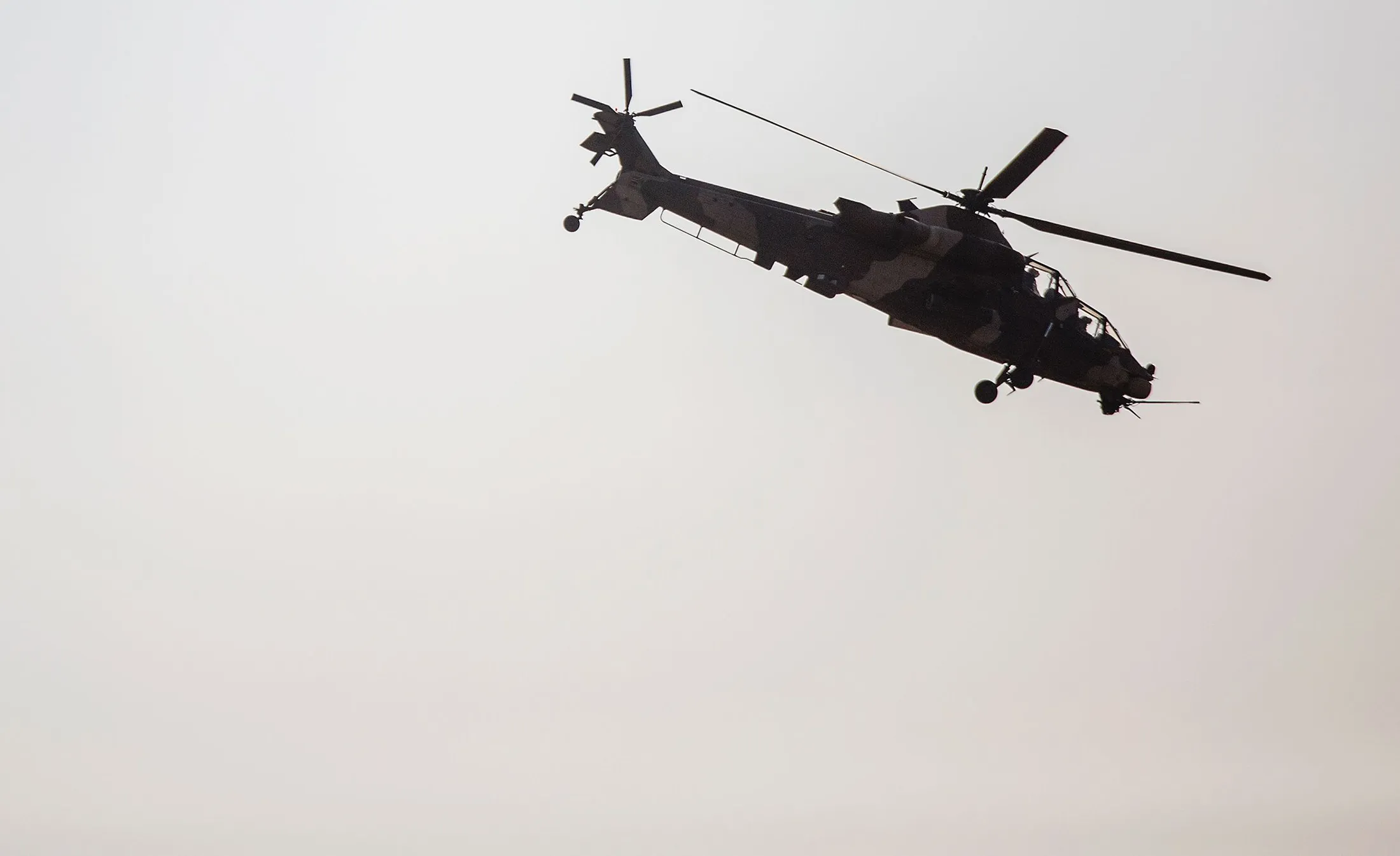 A Denel Rooivalk helicopter manufactured by Denel.
