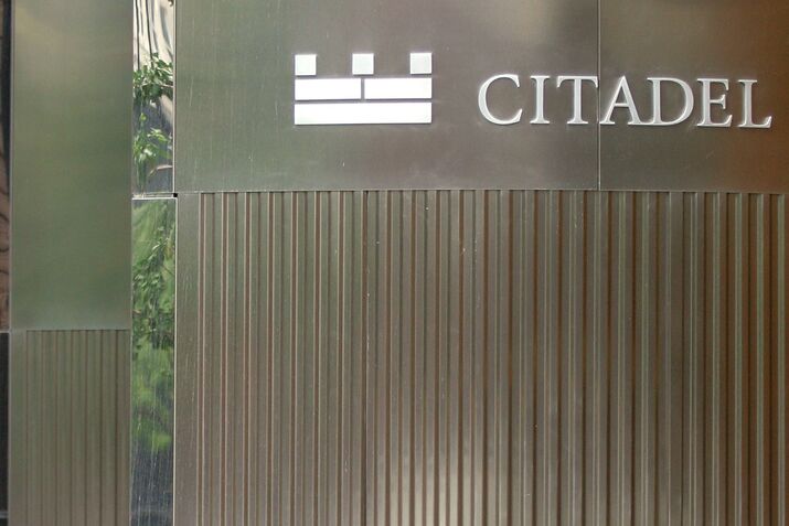 A man walks outside the offices of Citadel Investment Group