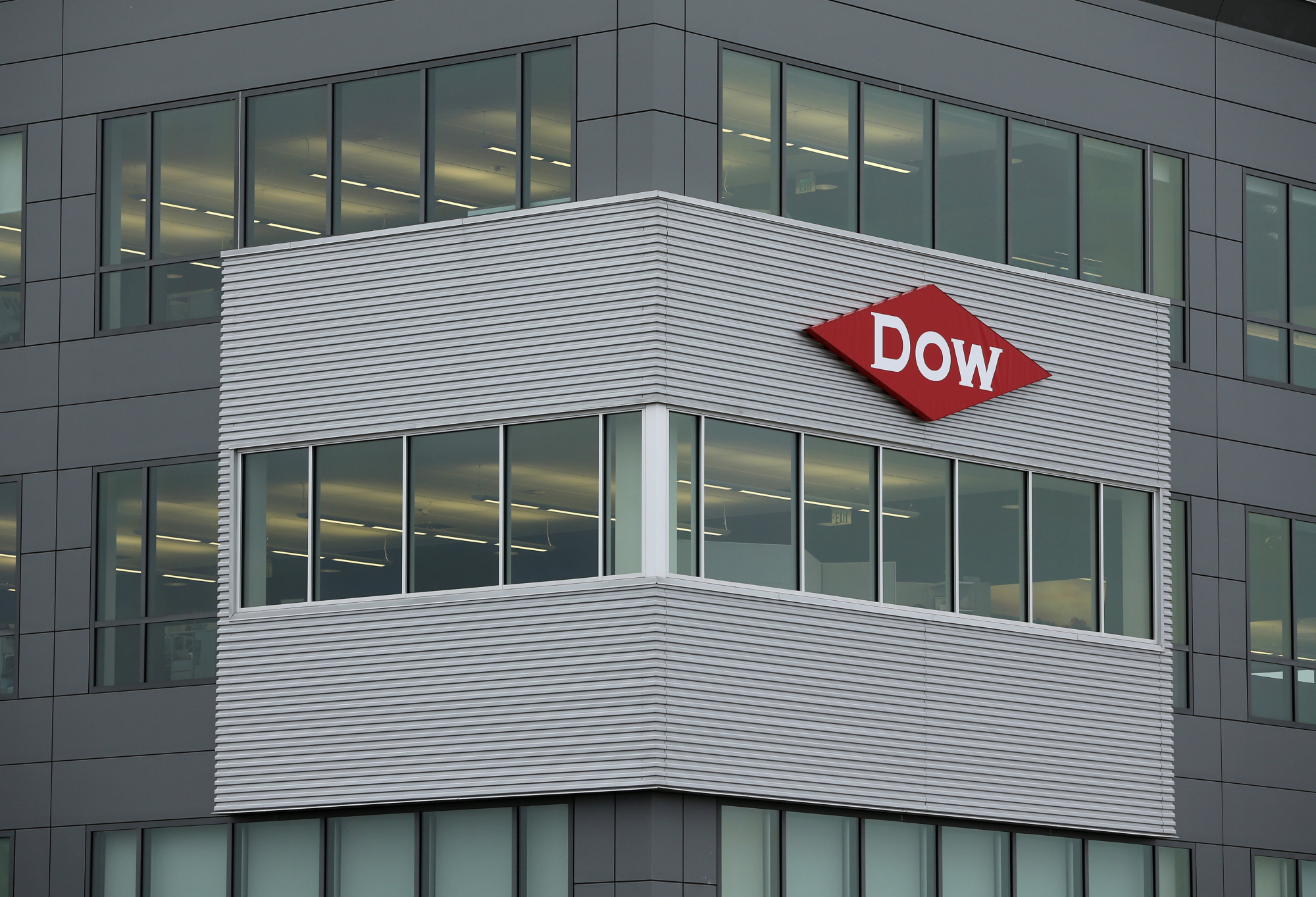 The Dow Chemical Co. logo Photographer: Jeff Kowalsky
