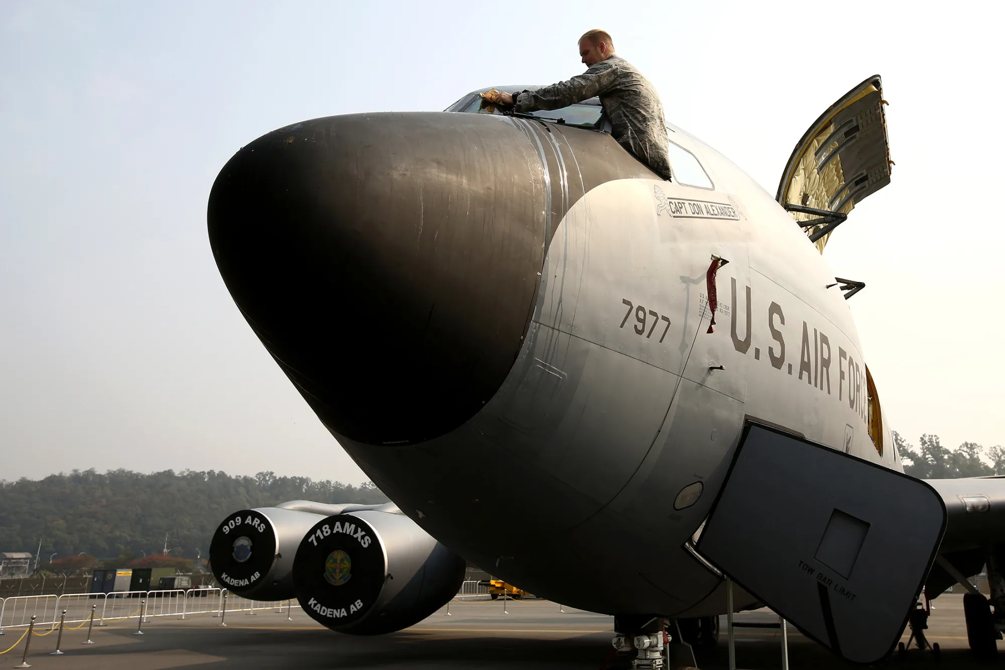 A Boeing Co. KC-135 Stratotanker.
