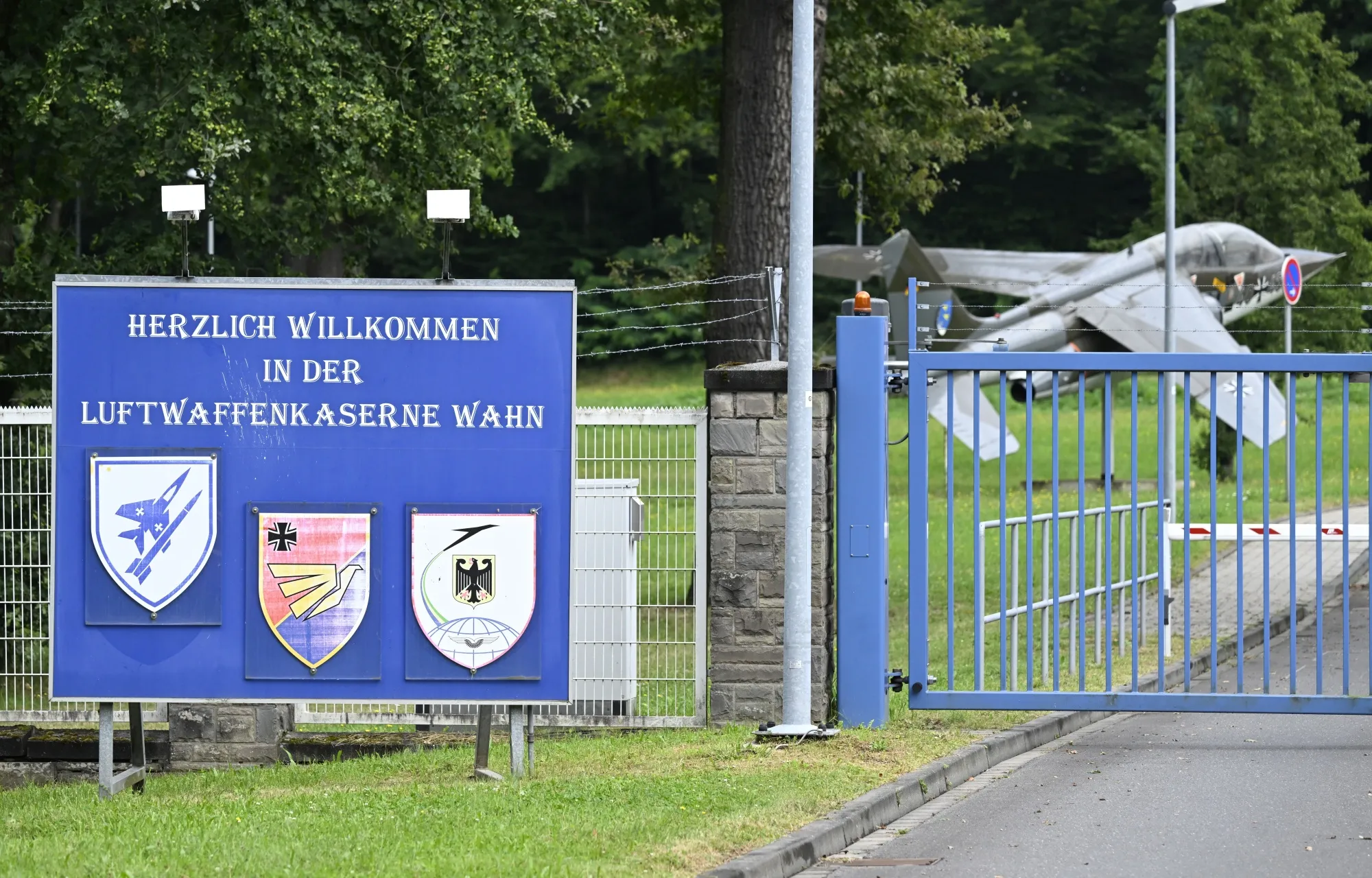 The Cologne-Wahn military airfield cordoned off due an investigation on Aug. 14.