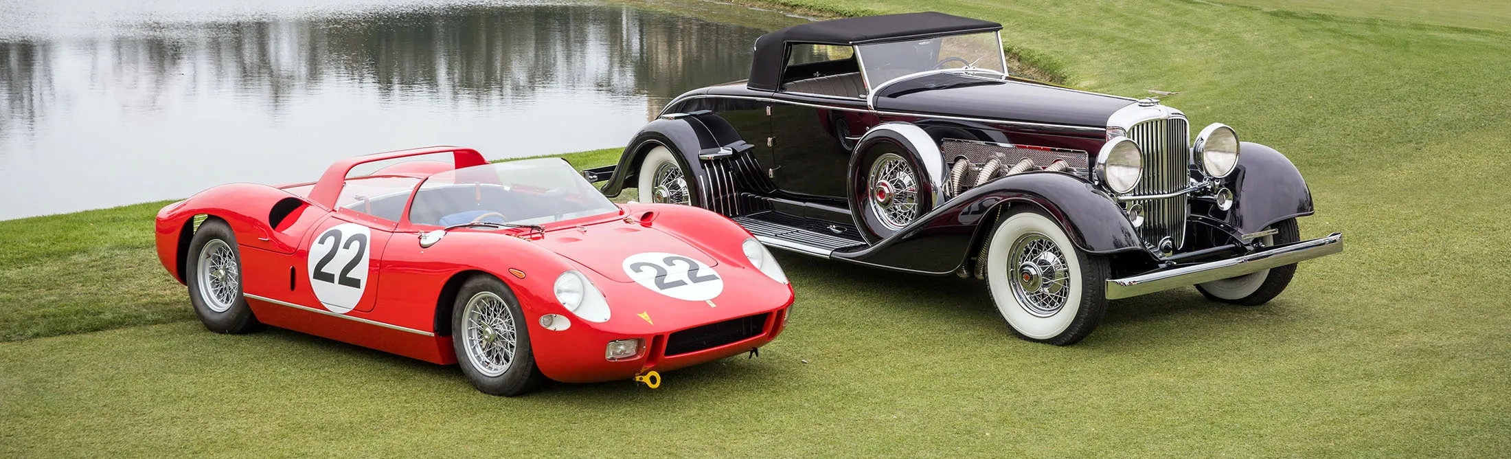 A 1963&nbsp;Ferrari 250/275P (left) and a&nbsp;1929&nbsp;Duesenberg&nbsp;J/SJ Convertible&nbsp;won Best in Show.