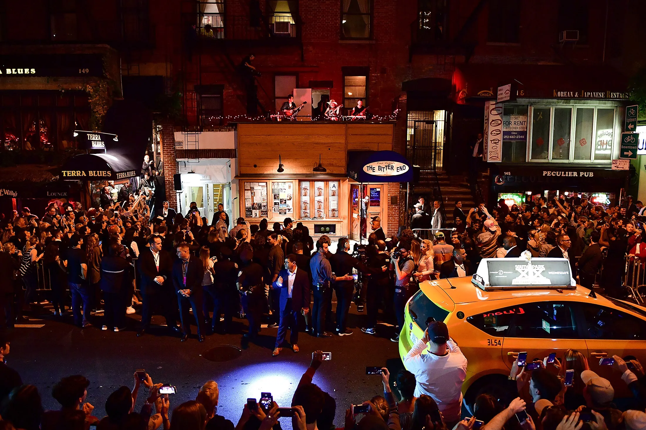 Lady Gaga performs on balcony of The Bitter End in 2016.