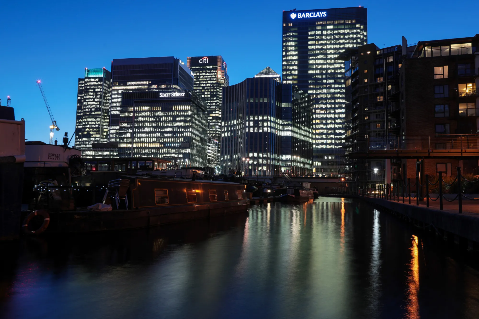 Barclays Plc head offices in Canary Wharf,&nbsp;London.