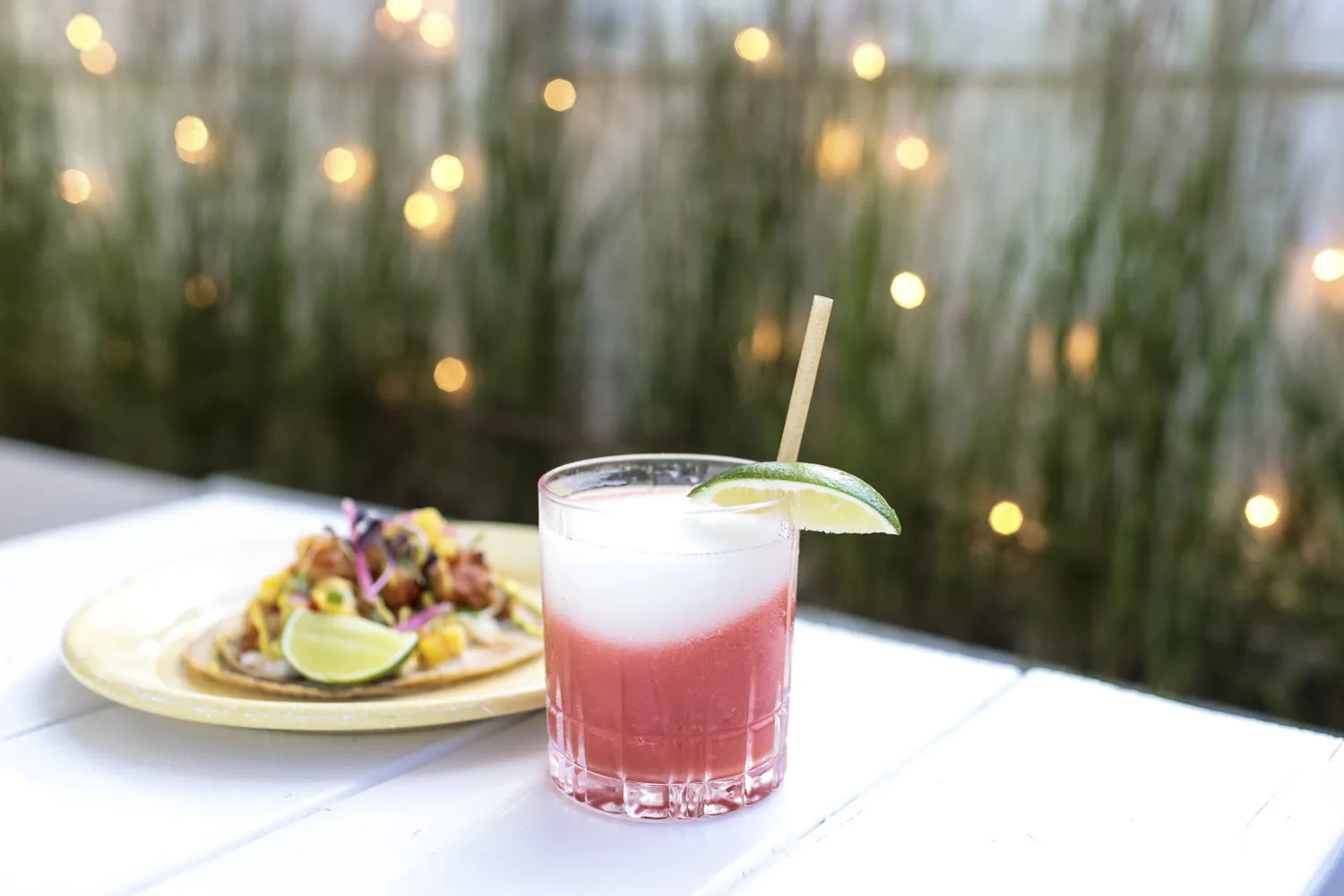 Frozen strawberry margaritas at Rita Cantina in East Hampton, New York.