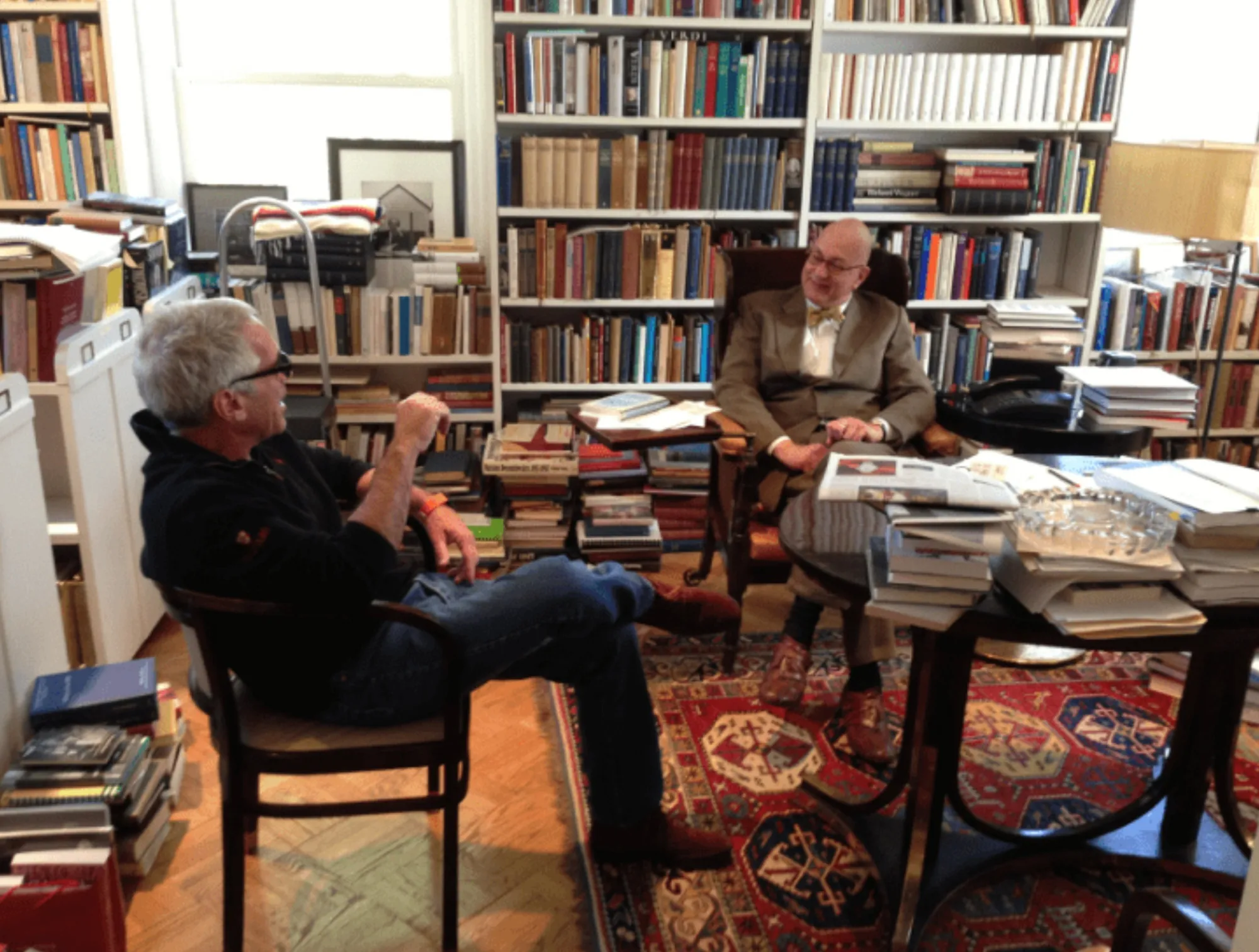 Jeffrey Epstein, left, and Leon Botstein in an image released by the US Department of Justice.