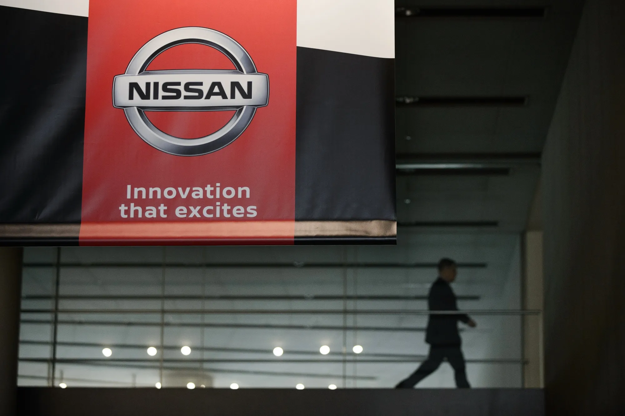 Nissan Headquarters as CEO Saikawa Addresses Employees in Internal Meeting