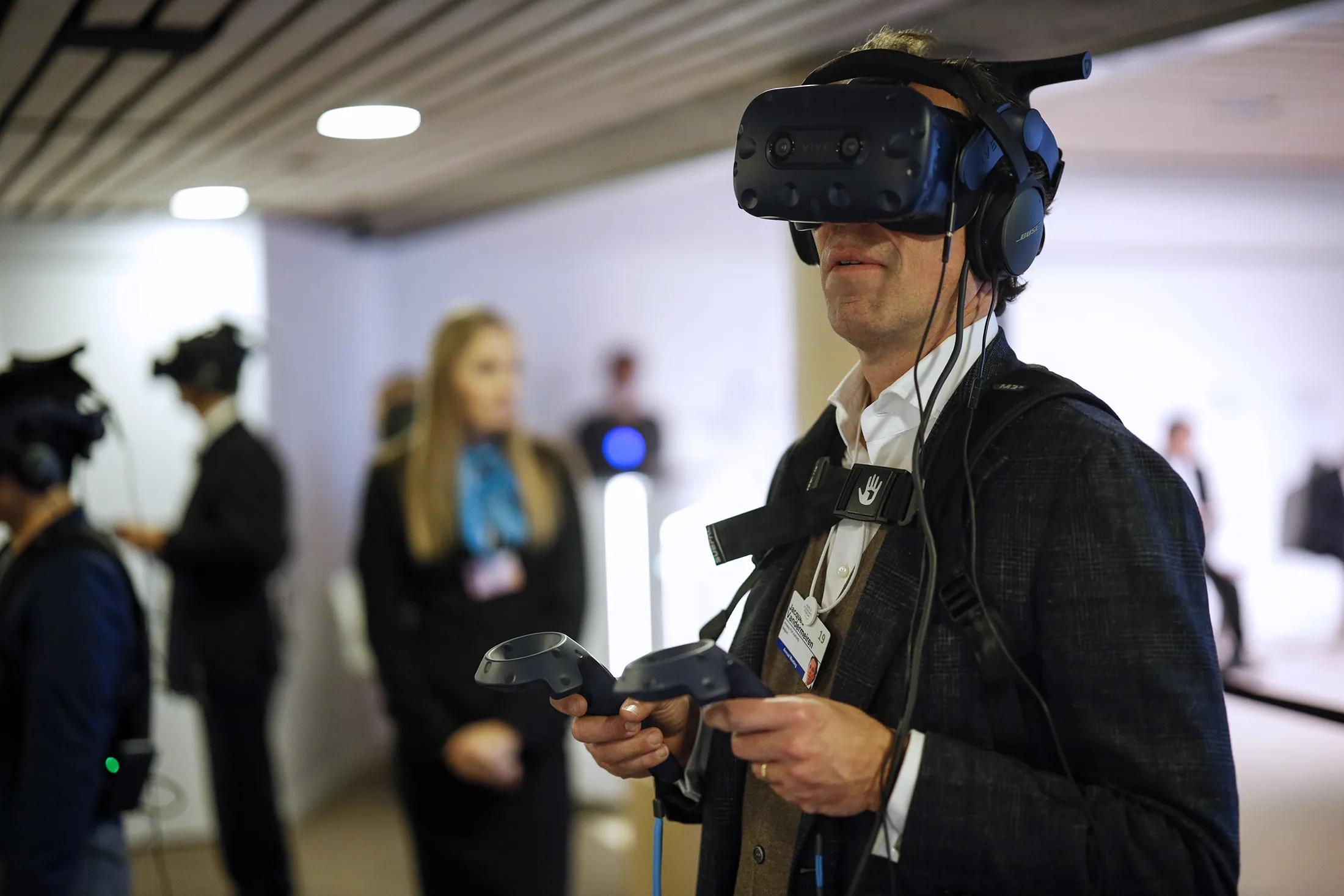 An&nbsp;HTC Corp. Vive virtual reality&nbsp;headset in 2019.