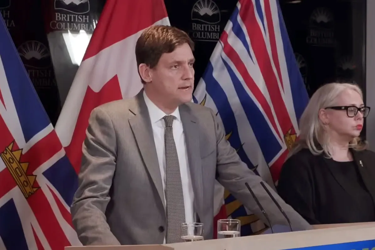 British Columbia Premier David Eby speaks during a news conference about the shooting on Feb. 10.