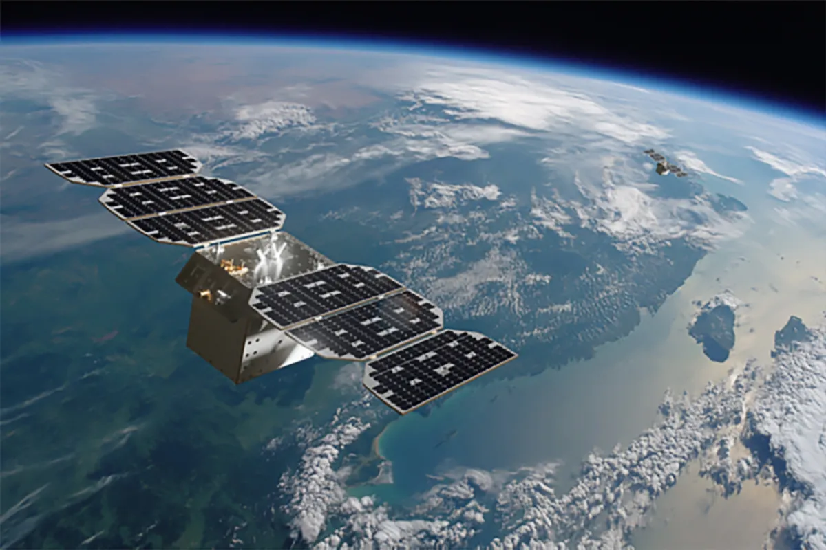 An illustration of a Planet Labs “Owl” earth observation satellite.