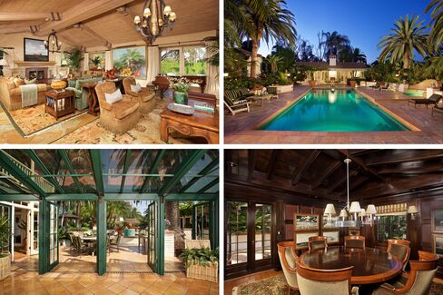 Interiors of the Rancho Santa Fe house.