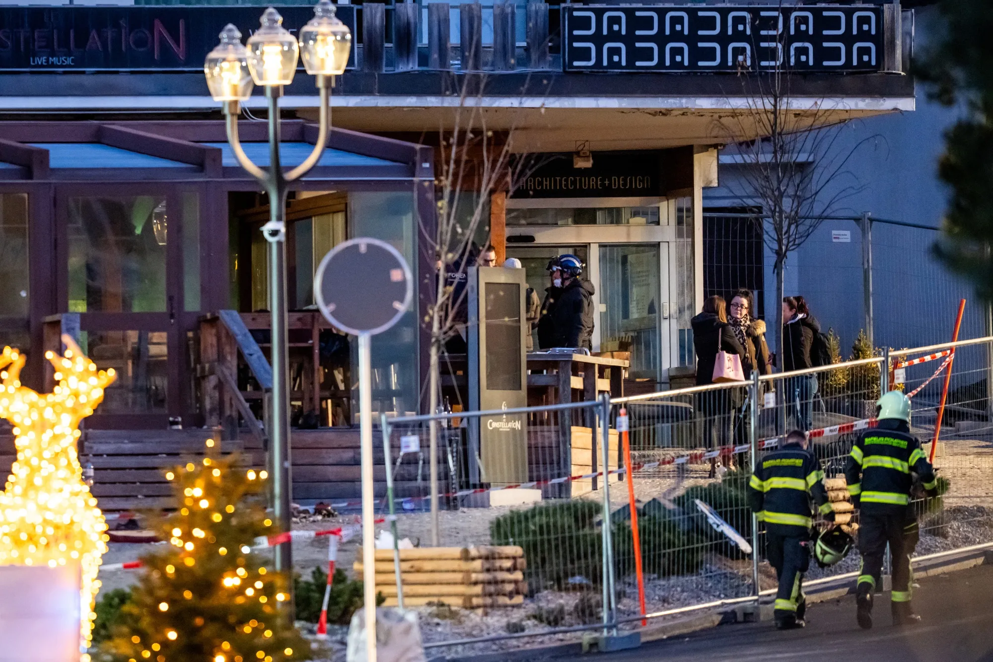 Rescuers at the site of an explosion at a bar in Crans-Montana on Jan. 1.