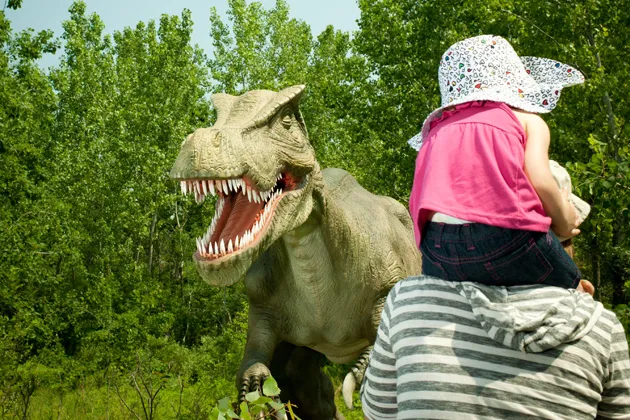 Baryonyx, one of 31 animatronic dinosaurs on display at Field Station: Dinosaurs, a new, 20-acre outdoor educational theme park in Secaucus, New Jersey