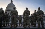 Members of the National Guard assemble outside of the U.S. Capitol in Washington, D.C., on Jan. 14. 