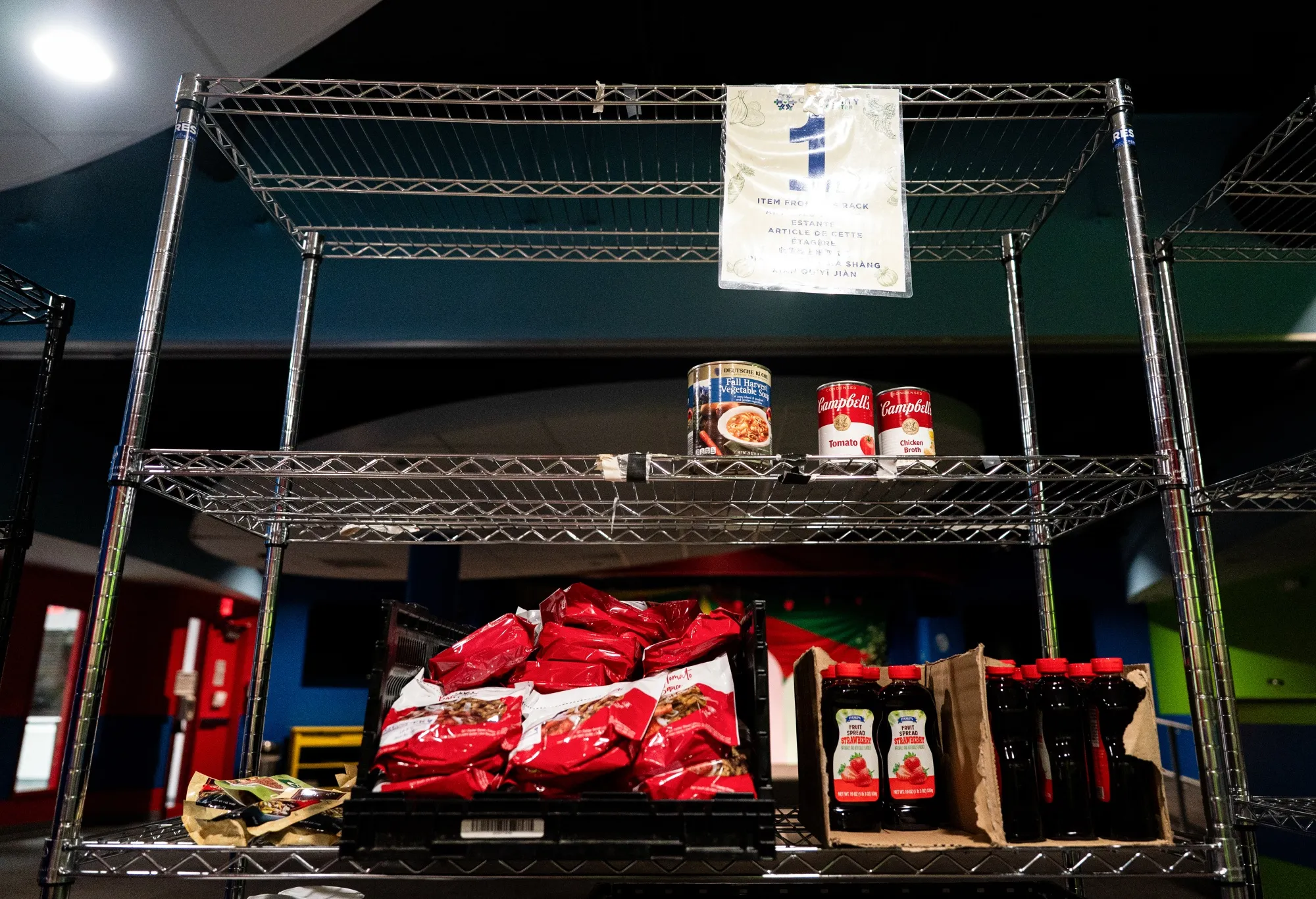 Donated food at a church food pantry in Maryland, on Oct. 29.