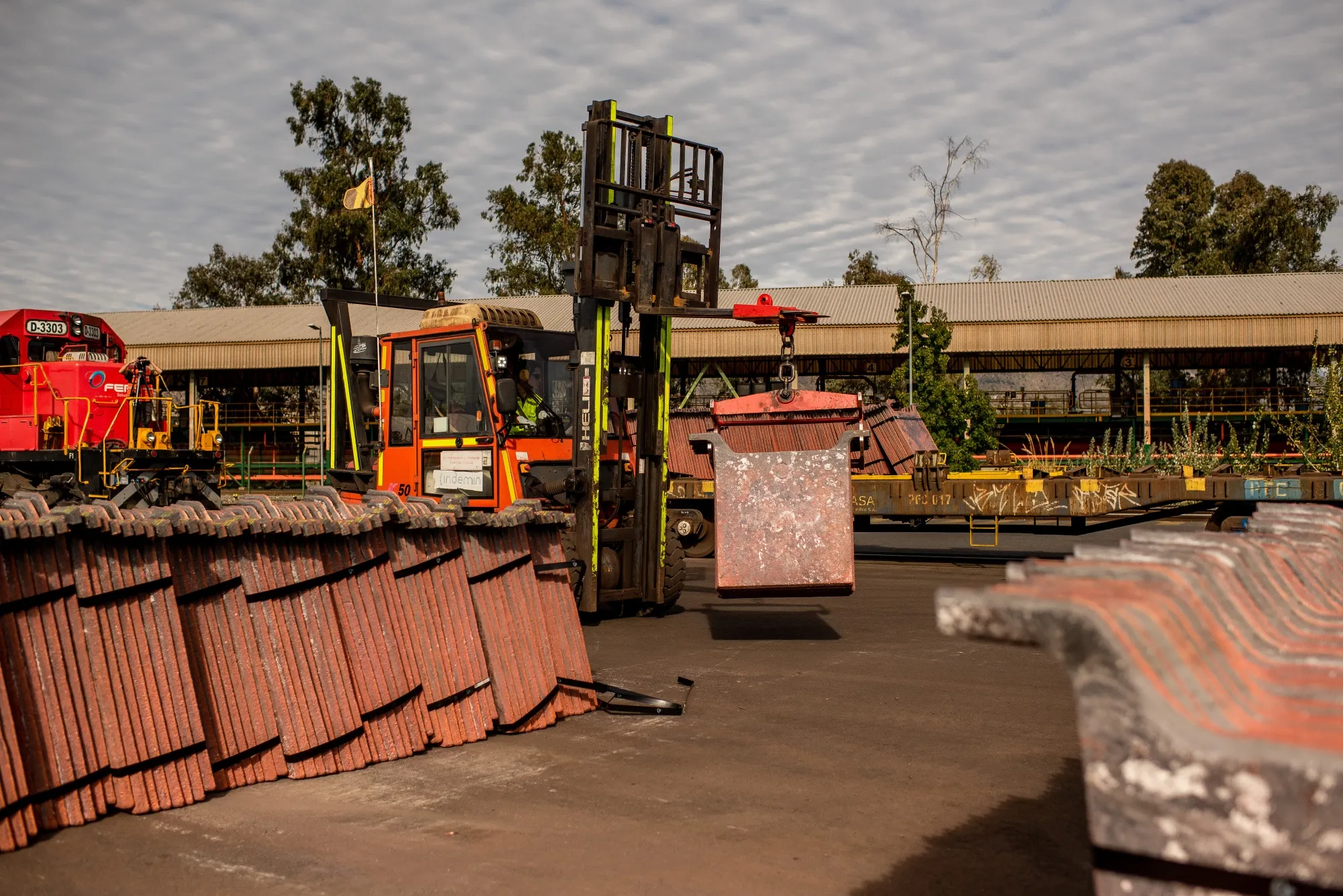 Copper anodes are loaded for shipment at a copper&nbsp;facility in El Olivar, Chile.