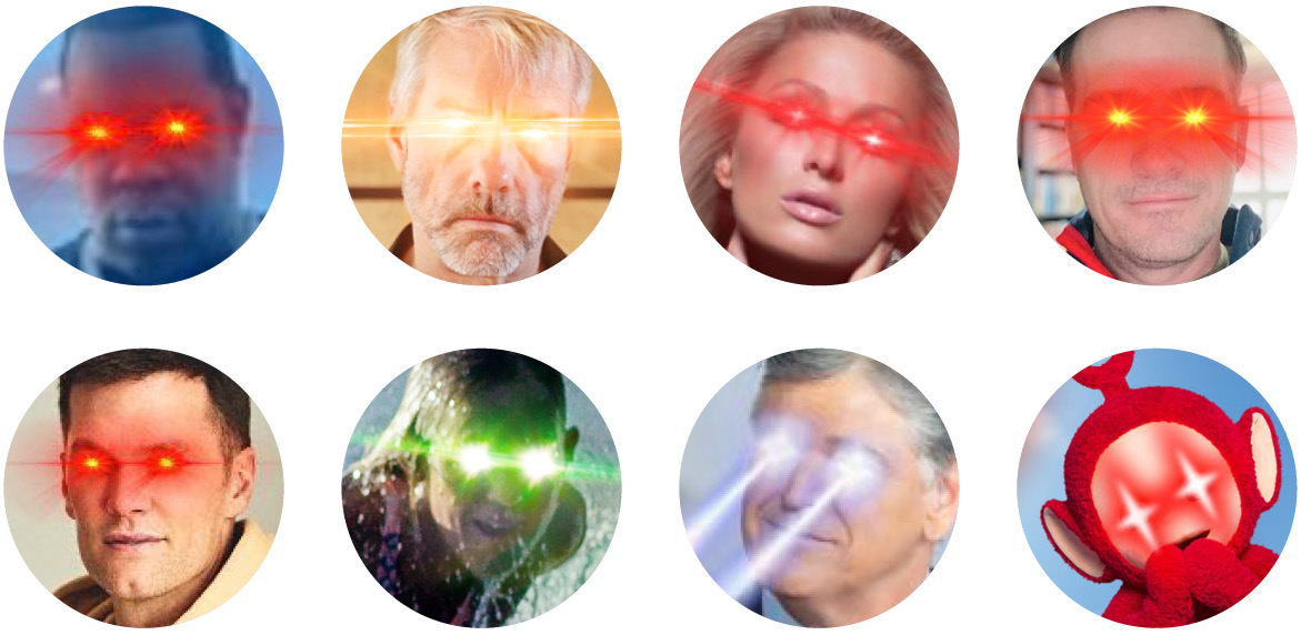 image of people with laser eyes